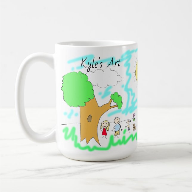 Lägg till barnens teckning i den här kaffemugg (Vänster)