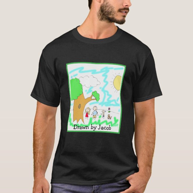 Lägg till barnens teckning i den här t shirt (Framsida)