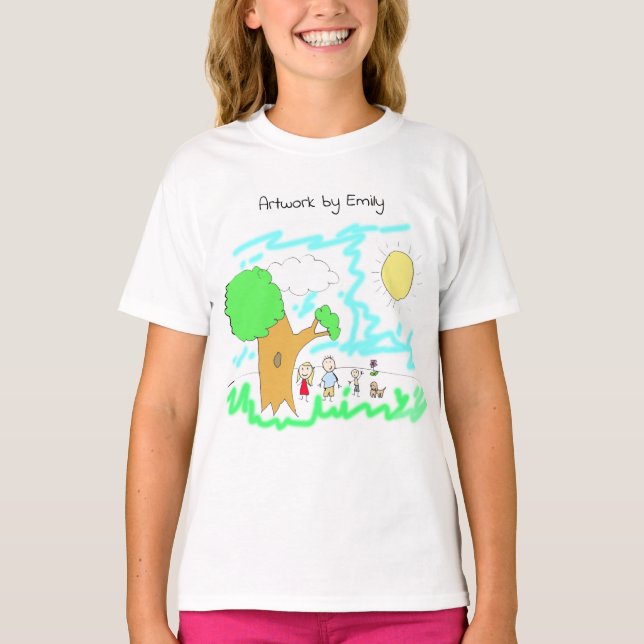 Lägg till barnens teckning i den här t shirt (Framsida)