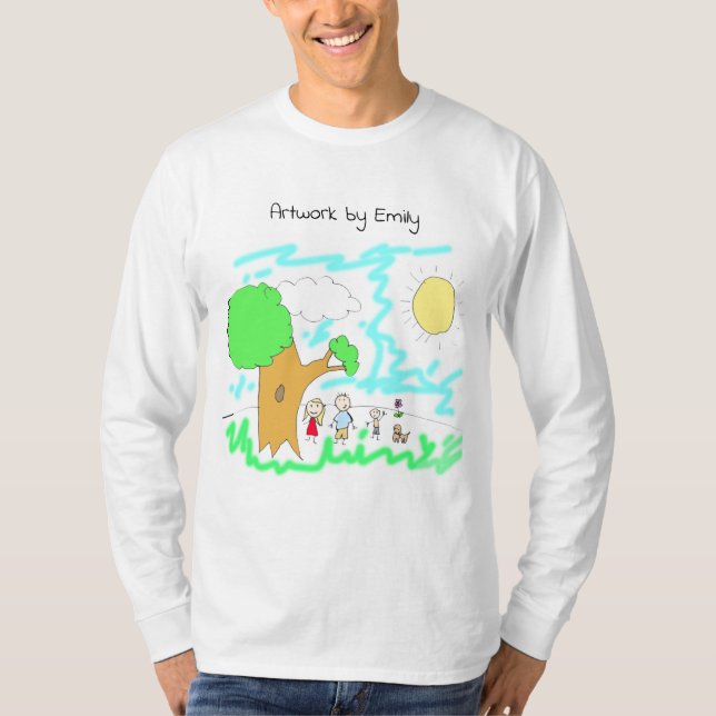 Lägg till barnens teckning i den här t shirt (Framsida)