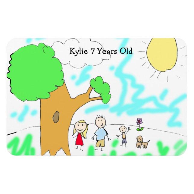 Lägg till barnens teckningar i den här magnet (Horisontell)