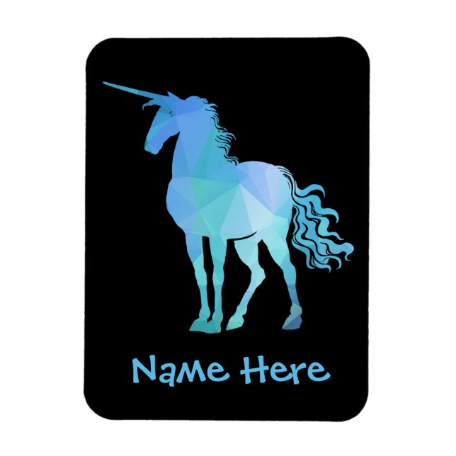 Lägg till barnets Namn i Unicorn Magnet (Vertikal)