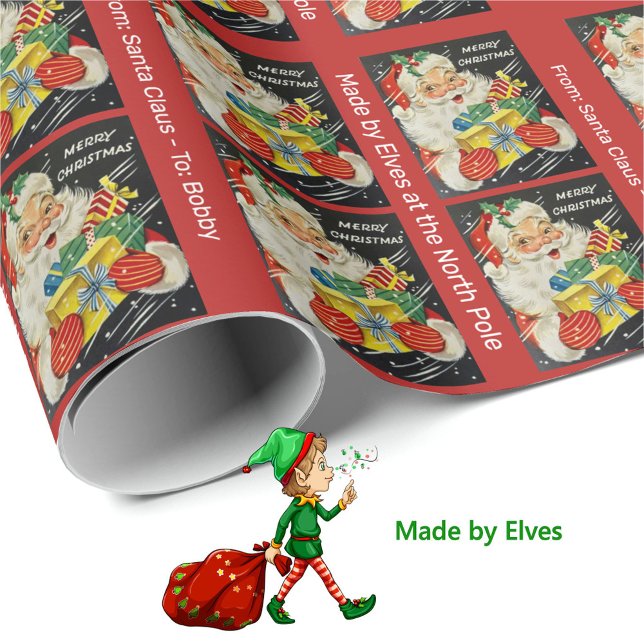 Lägg till Barnets Namn Tomte Julspecial Presentpapper (Skapare uppladdad)
