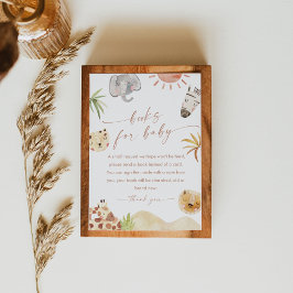 Lägg till begäran om SAFARI Baby Shower Bok Tilläggskort