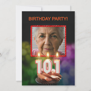Lägg till bild, 101:a Födelsedagsfest inbjudan