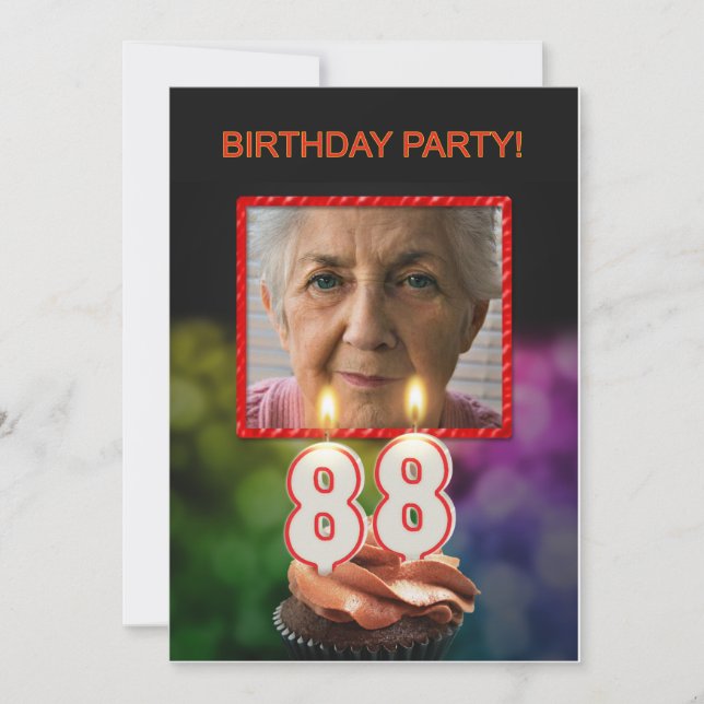 Lägg till bild, 88:e Födelsedagsfest inbjudan (Framsida)