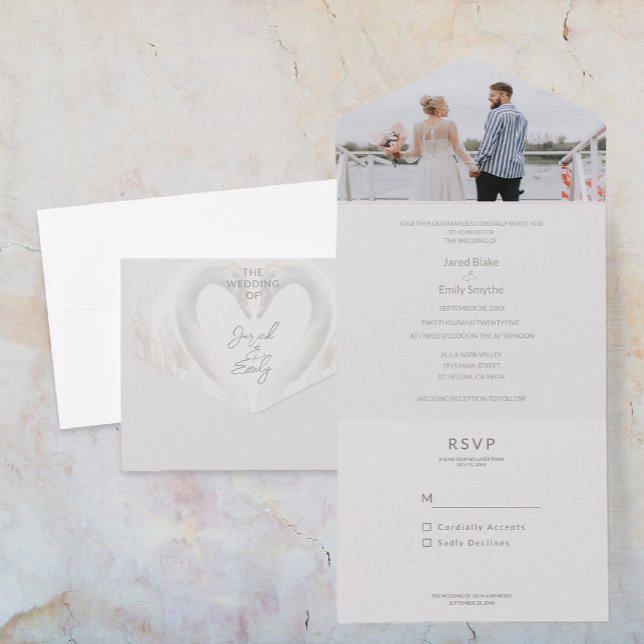 Lägg till bild allt i en bröllopsinbjudan (Add Photo All in One Wedding Invite)