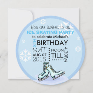 Lägg till bild Anpassningsbar för Kids Ice Skating Inbjudningar