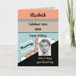 Lägg till bild året namn-grönt för milstolpe-födel kort