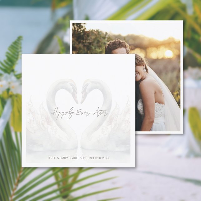 Lägg till bild Bröllop-meddelandekort (Add Photo Wedding Announcement Card (front and back))
