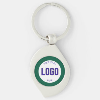 Lägg till bild eller Logotyp om rent företag Swirl Silverfärgad Nyckelring