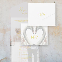 Lägg till bild Foil All in One Wedding-inbjudan