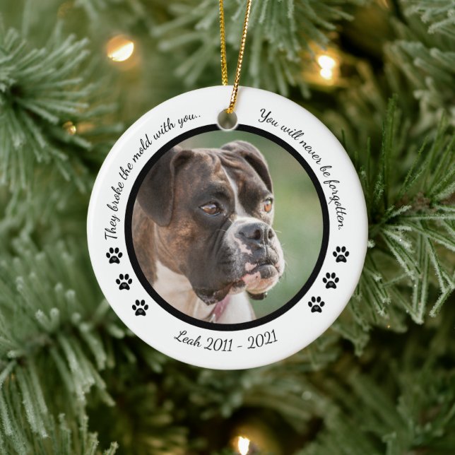 Lägg till bild Hund Personlig Pet Memorial jul Julgransprydnad Keramik (Träd)