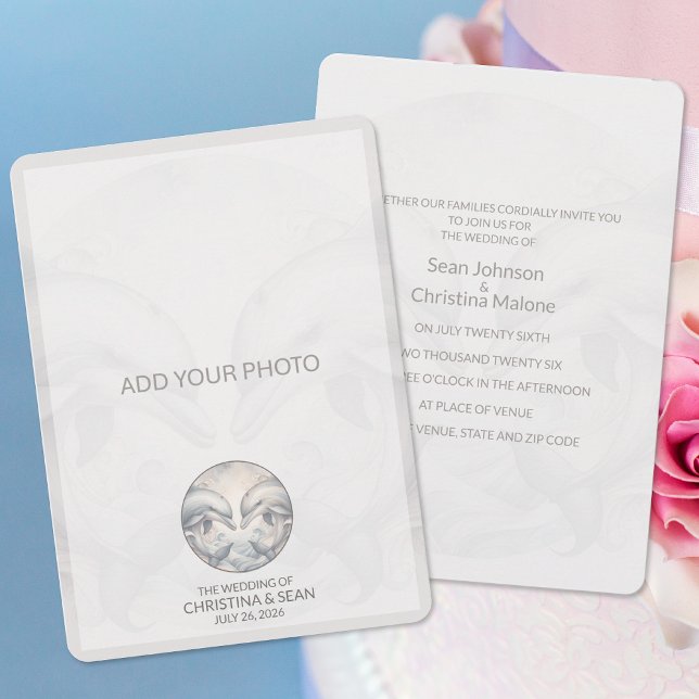 Lägg till bild inbjudan till guldphin-bröllop i St (Skapare uppladdad)