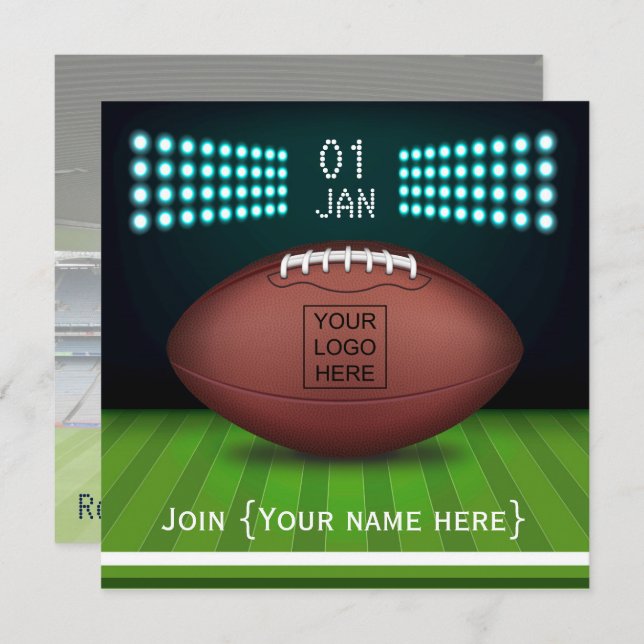 Lägg till bild inbjudan till Rugby Firande-partiet (Fram/baksida)