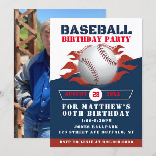 Lägg till bild inbjudningar till Baseball Födelsed