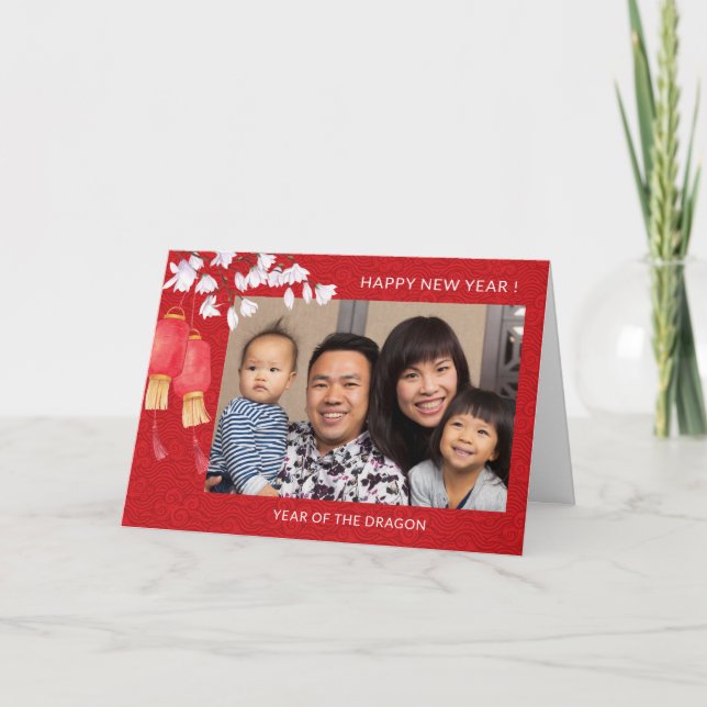 Lägg till bild kinesiska nya året av draken 2024 kort (Framsida)