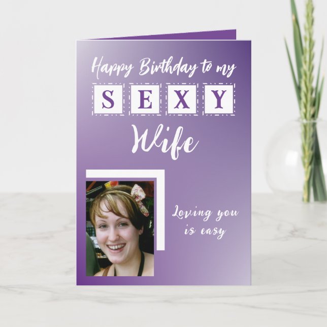 Lägg till bild lila för sexhustru kort (Framsida)