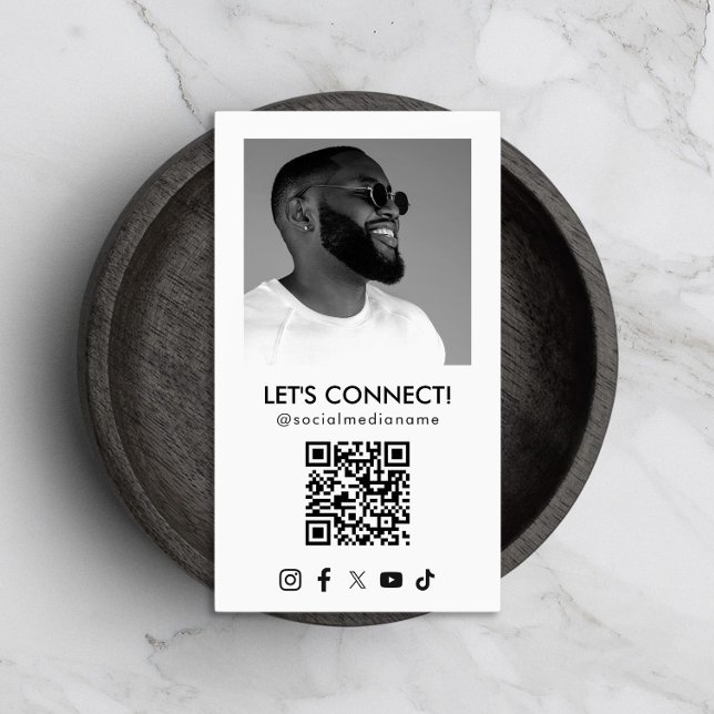 Lägg till bild Lodrät för Social Media QR-kod för  Visitkort (Skapare uppladdad)