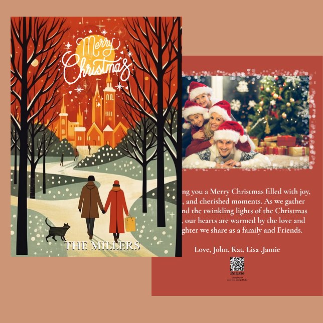 Lägg till bild meddelande, traditionell jul julkort (Skapare uppladdad)