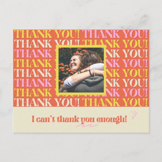 Lägg till bild - personligt allmänt tack vykort (Framsida)