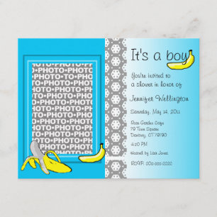 Lägg till bild pojke för baby showerinbjudanbanan inbjudningar