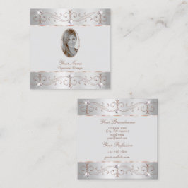 Lägg till bild prydnadsföremål för besläktade pryd fyrkantigt visitkort