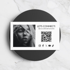 Lägg till bild QR-kod för Social Media, vit Visitkort