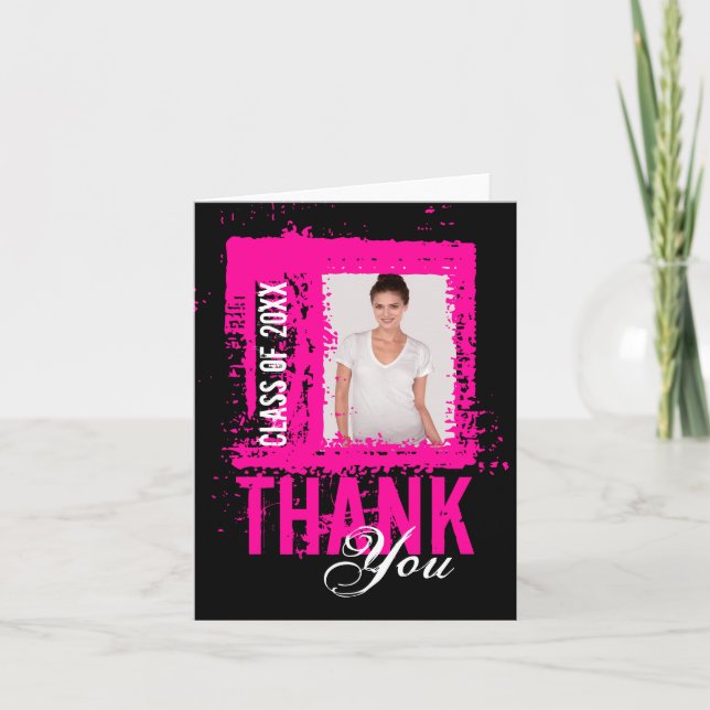 Lägg till bild Rosa för Studenten Tack Blank Card Kort (Framsida)