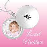 Lägg till bild rosa och vit personlig berlockhalsband<br><div class="desc">Personligens halsband. Byt ut fotot mot ditt eget. Rosa och vitt.</div>