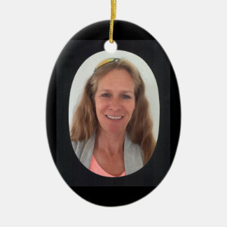 Lägg till bild svart oval Ram Julgransprydnad Keramik