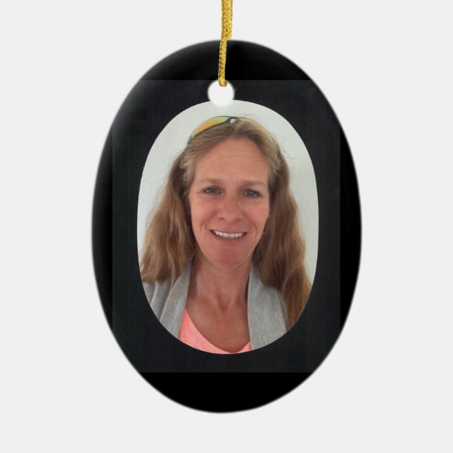 Lägg till bild svart oval Ram Julgransprydnad Keramik (Framsidan)