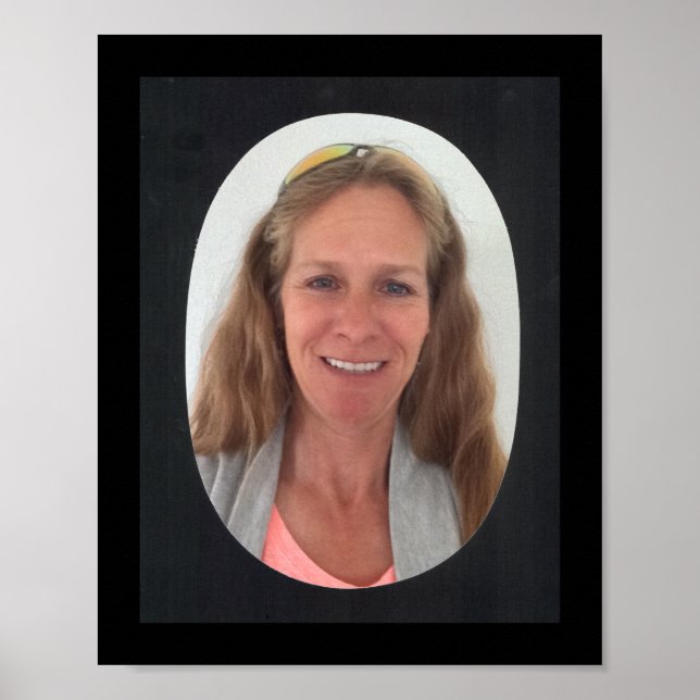 Lägg till bild svart oval Ram Poster (Framsidan)