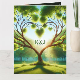 Lägg till bild tackkort för Modern Grönt Bröllop