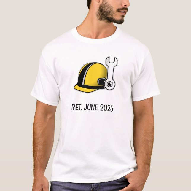 Lägg till bild Text Anpassningsbar Retrött Constru T Shirt (Framsida)
