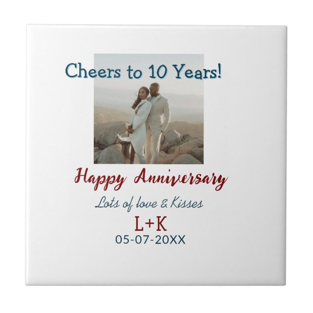 Lägg till bild uppgifter om Cheers till 10 års lyc Kakelplatta (Framsidan)