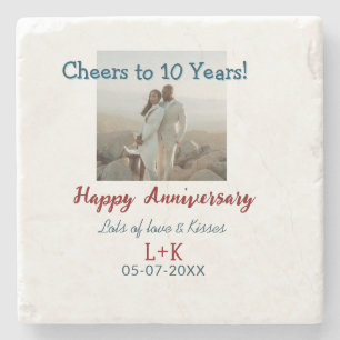 Lägg till bild uppgifter om Cheers till 10 års lyc Stenunderlägg