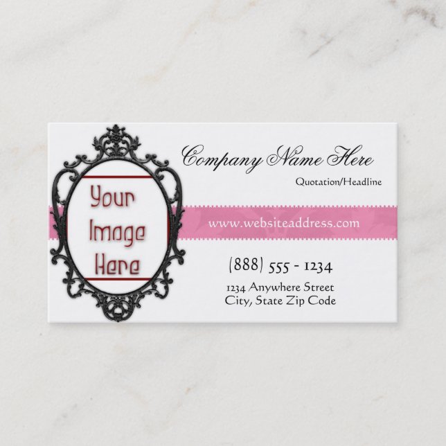 Lägg till bild visitkort 2 för elegant chic ram (Framsida)