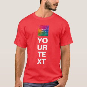 Lägg till bildfotomall Manar Julrött Logotyp T Shirt