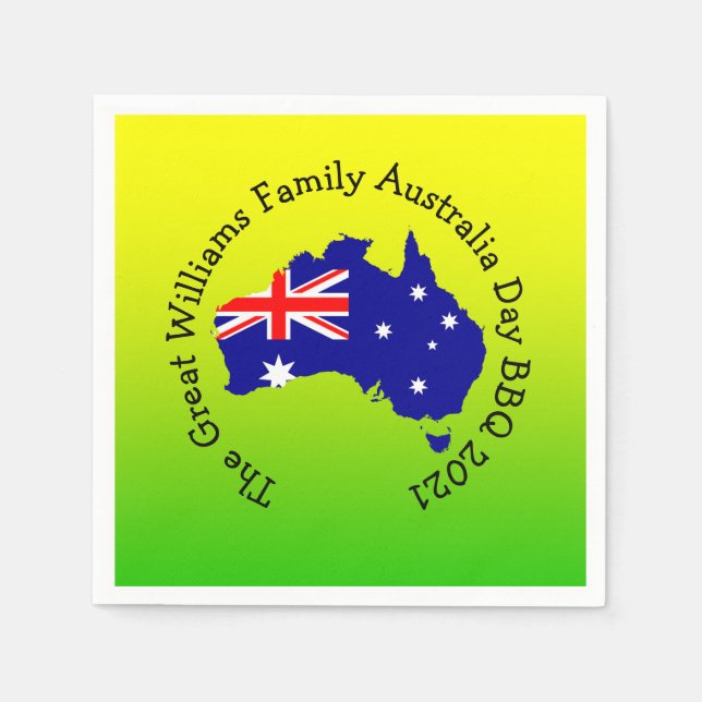 Lägg till BQ Cocktail-nummer för Namn-Australien Pappersservett (Framsidan)