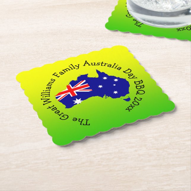 Lägg till BQ för Namn-årsdag Underlägg Papper (Vinklad)