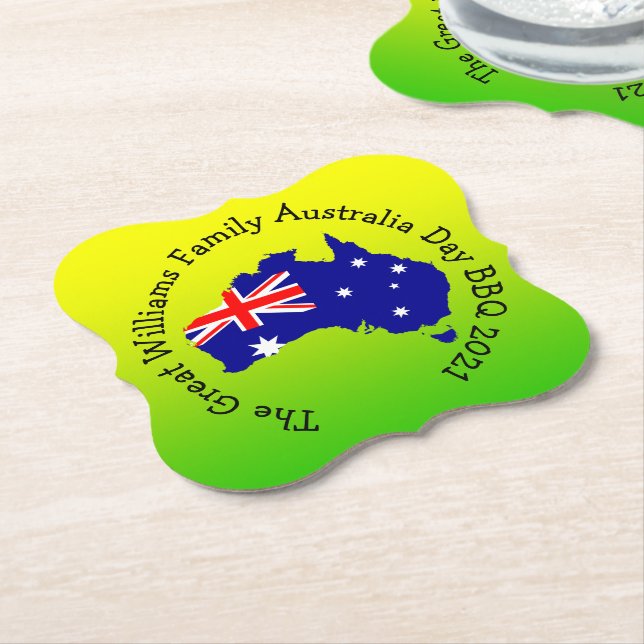 Lägg till BQ för Namn-årsdag Underlägg Papper (Vinklad)