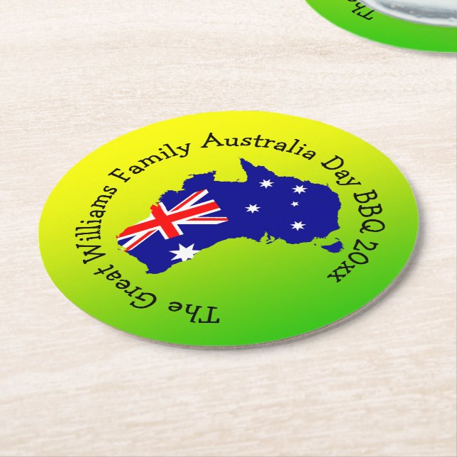 Lägg till BQ för Namn-årsdag Underlägg Papper Rund (Vinklad)