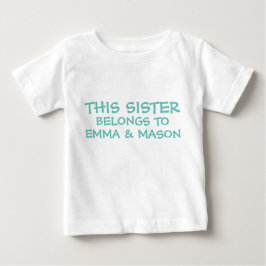 Lägg till bror/syster namn på lillasysters t shirt