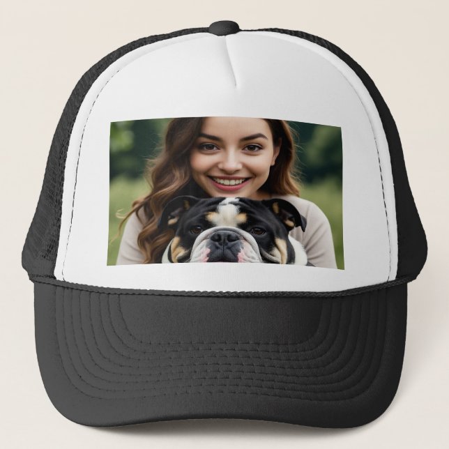 Lägg till Bulldog Foto Anpassa Personalisera Keps (Framsida)