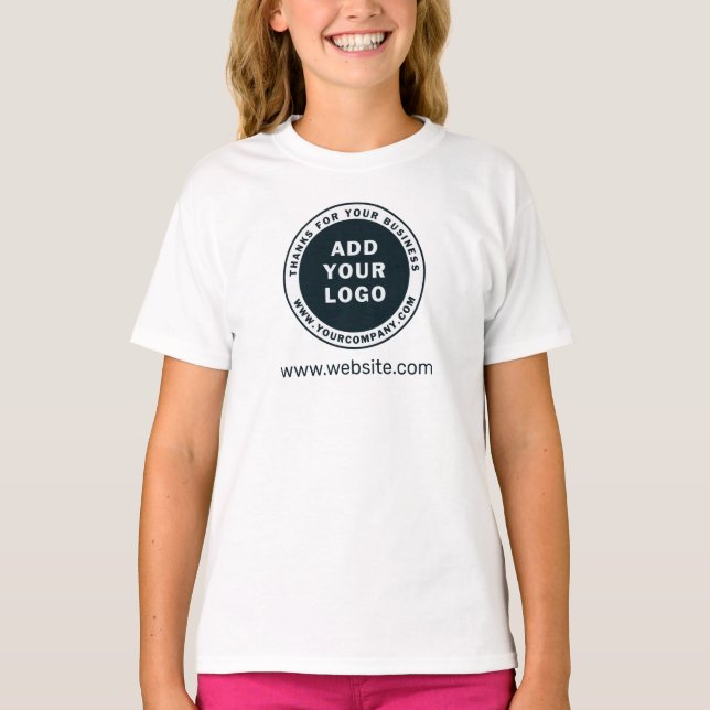 Lägg till Business Logotyp Anpassningsbar Company  T Shirt (Framsida)