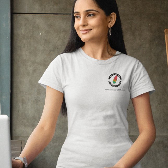 Lägg till Business Logotyp Company Adress Manager- T Shirt (Skapare uppladdad)
