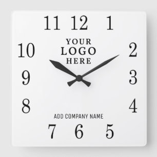 Lägg till Business Logotyp Company Namn-kampanj Fyrkantig Klocka