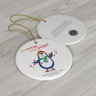Lägg till Business Logotyp Company Tack - jul Julgransprydnad Keramik