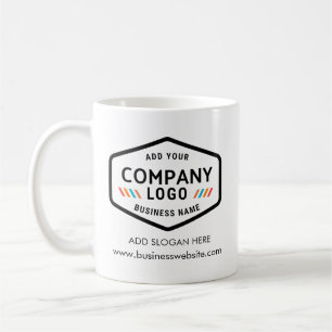 Lägg till Business Logotyp Company webbplats Adres Kaffemugg